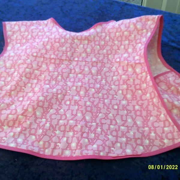 Pink Alphabet Sleeveless Baby Cover Up Apron