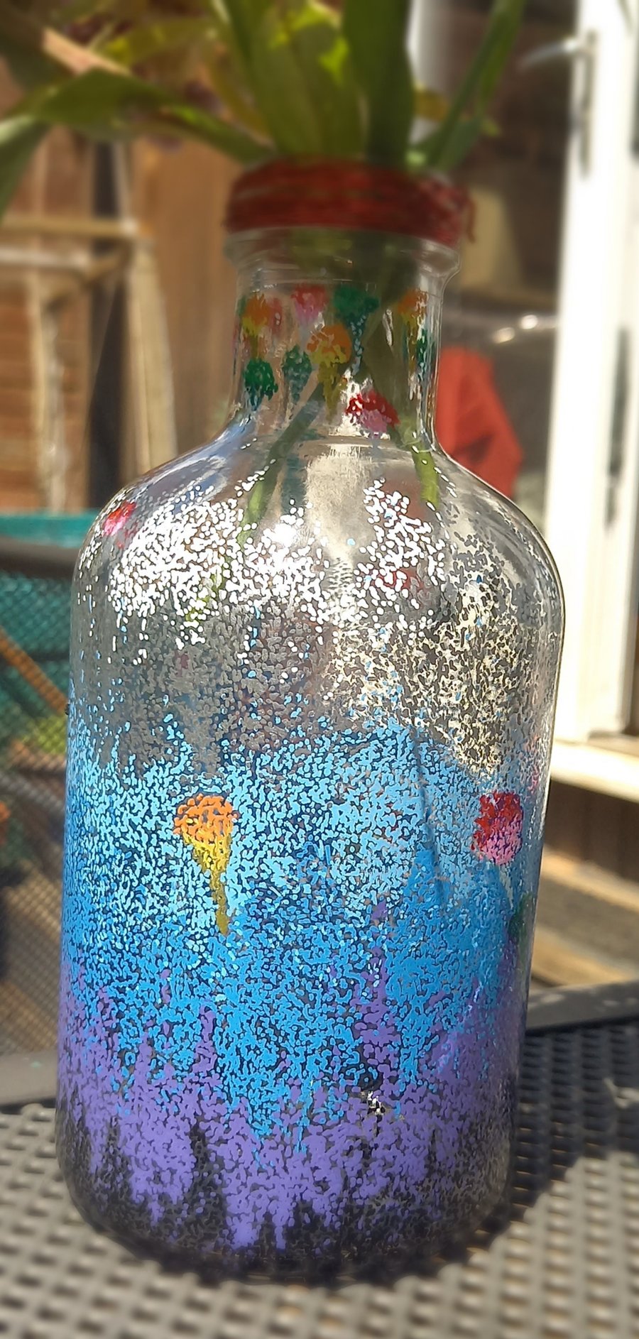 Hand decorated bottle