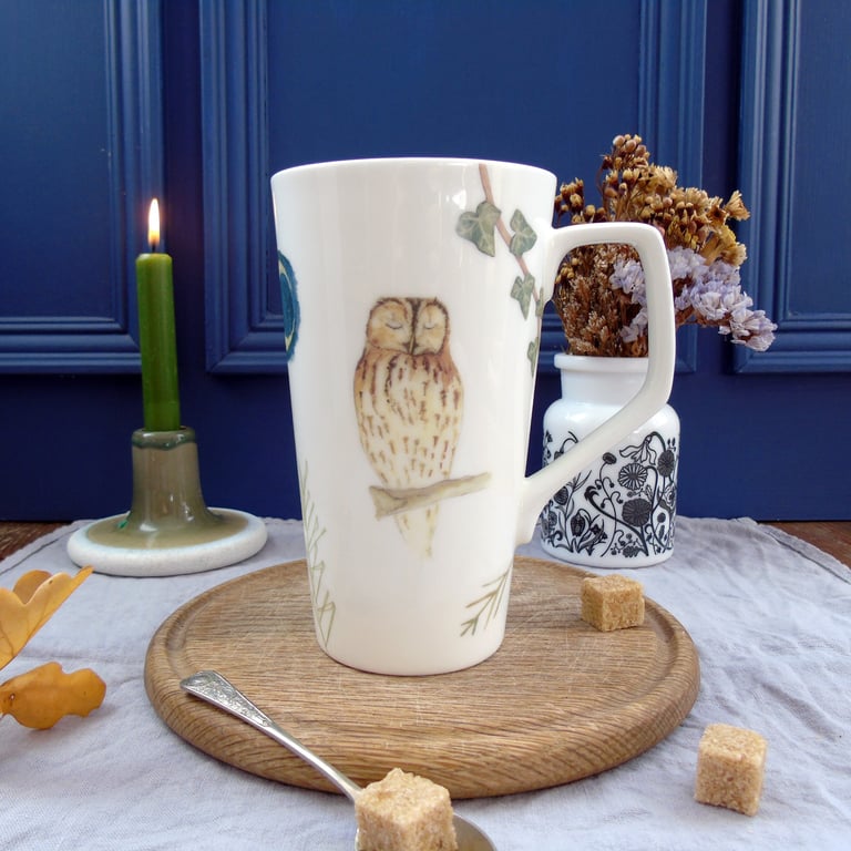 Tawny owl Fine Bone China Latte Mug