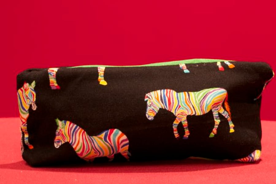 Multicoloured Zebra Pencil Case