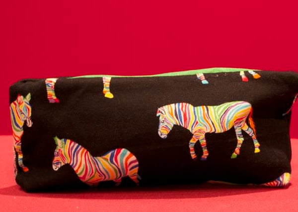 Multicoloured Zebra Pencil Case