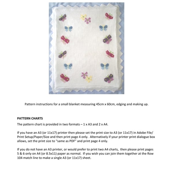 Butterflies Baby Blanket PDF Knitting Pattern