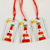 Lighthouse Fused glass hanging tree decoration 