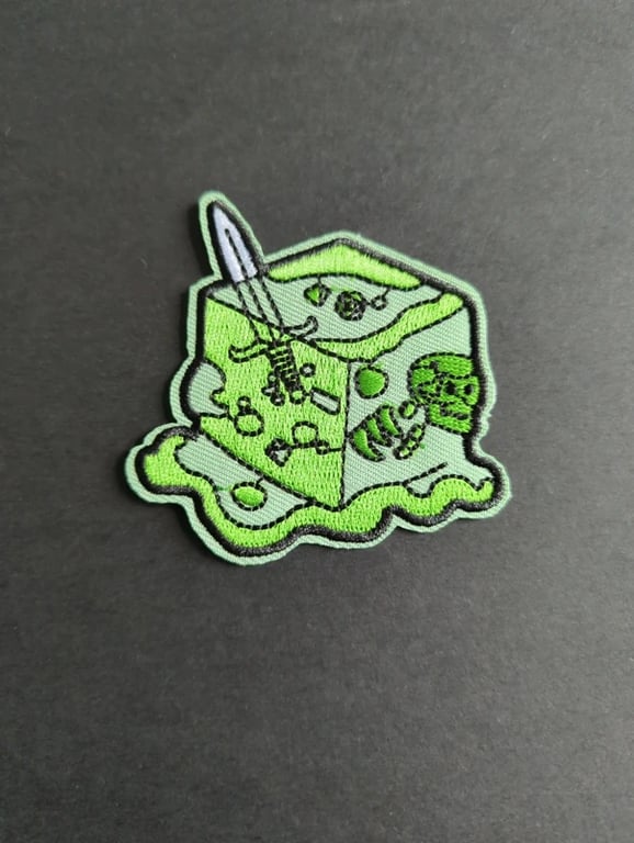  D&D Gelatinous Cube - Embroidered Iron on Patch
