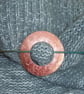 Shawl pin in textured flower imprinted copper - Image 3