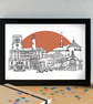 Whitehaven Cumbria Skyline Art Print