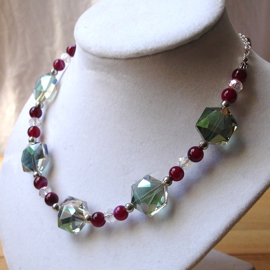 Pink Sparkle Bead Necklace