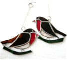 Robin Bird Suncatcher Stained Glass British Handmade Christmas