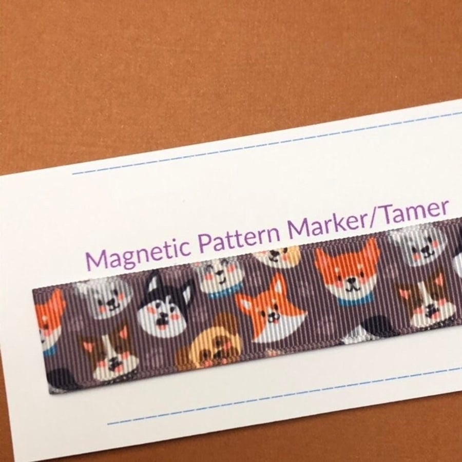 Magnetic Knitting Pattern Marker Tamer Guide - Dogs - 19.5cmA4Letter Size