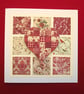 Patchwork red floral heart card for Valentines, a wedding or an anniversary - Image 4