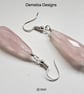 Designer Natural Faceted Rose Quartz AAA Grade Tear Drop Earrings  - Image 5