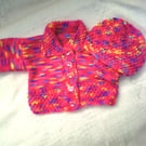 Colourful Cardigan and Hat Set for a Baby, Custom Make, Prem Sizes Available