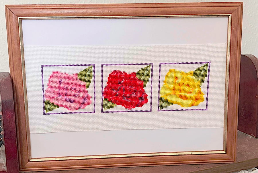 Three Roses Counted Cross Stitch Kit