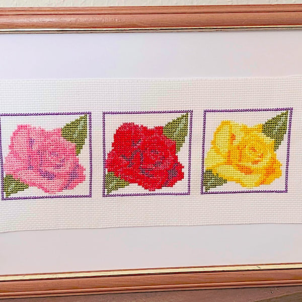 Three Roses Counted Cross Stitch Kit
