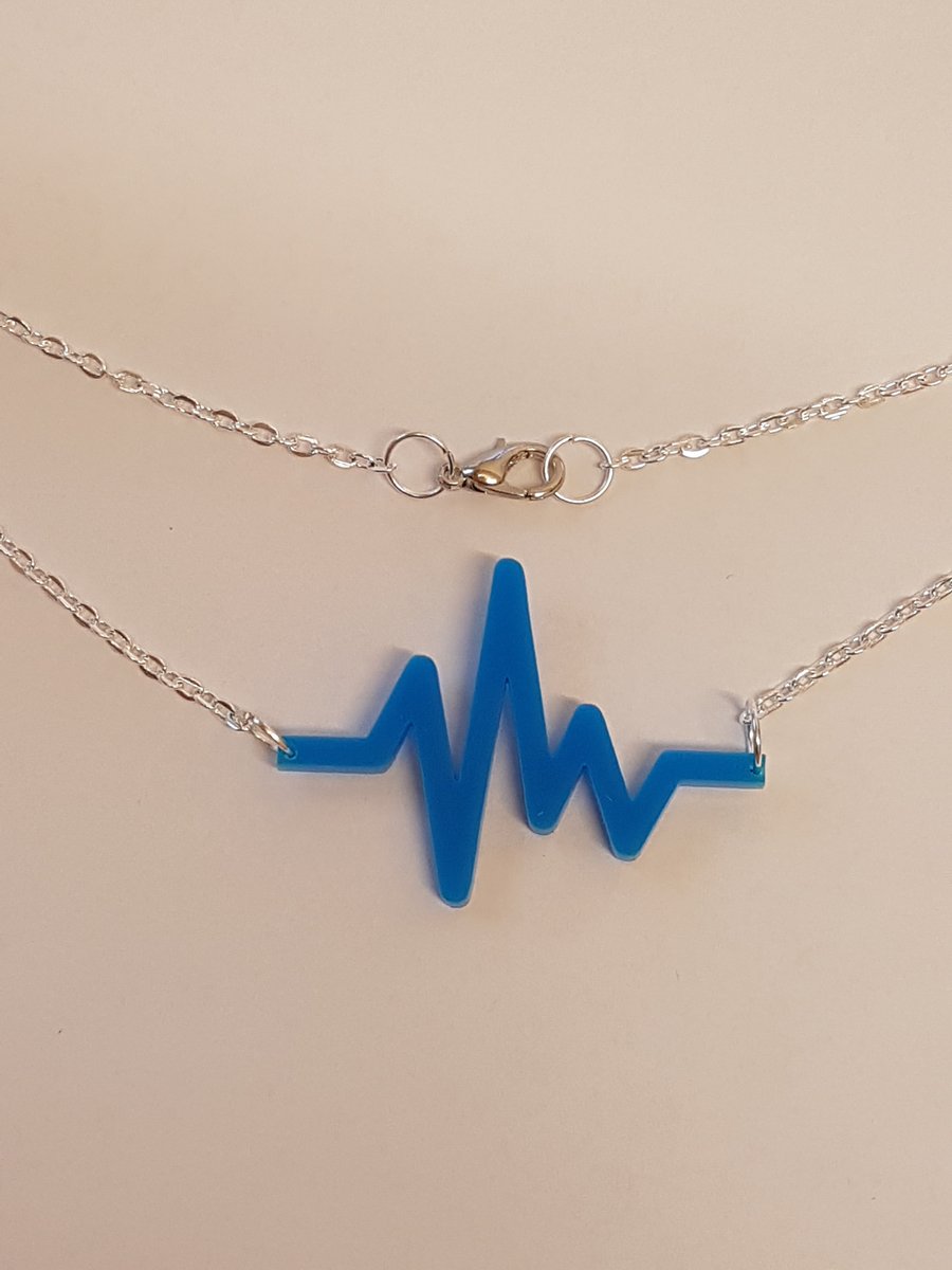 EKG Heartbeat Necklace - Acrylic