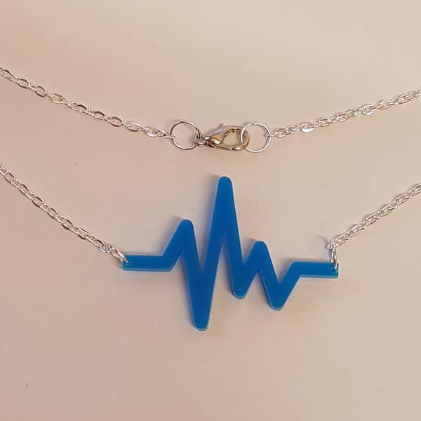 EKG Heartbeat Necklace - Acrylic