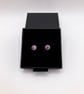 9ct White Gold Halo Earrings With Amethyst Cubic Zirconia 5mm - Image 3