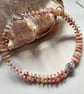 Peruvian Pink Opal & Swarovsky Crystal Bead Sterling Silver Bracelet - Image 5