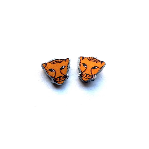 Wonderfully orange leopard cufflinks by EllyMental