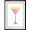 Personalised Cocktail Glass Design Word Art Gifts 