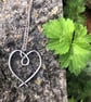 Handmade Sterling Silver 925 Open Wire Heart Pendant - Unique Silver Jewellery - Image 1