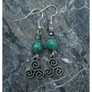 Celtic style handmade earrings with American Turquoise stones