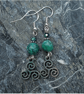 Celtic style handmade earrings with American Turquoise stones