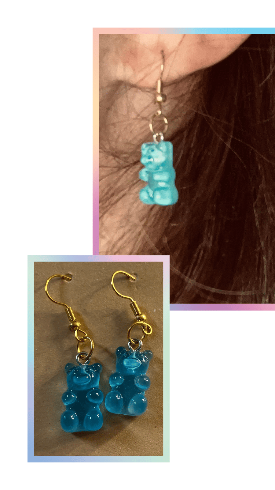 Blue Gummy Bear Earrings
