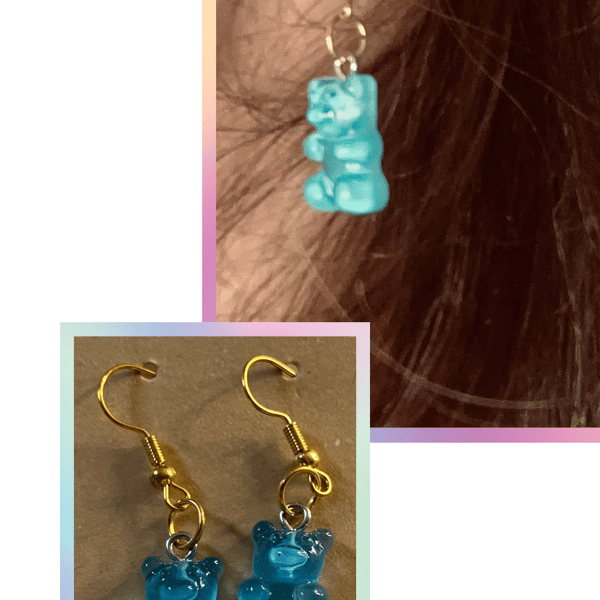 Blue Gummy Bear Earrings