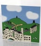 Hebden Bridge cyclist greeting card - Image 1