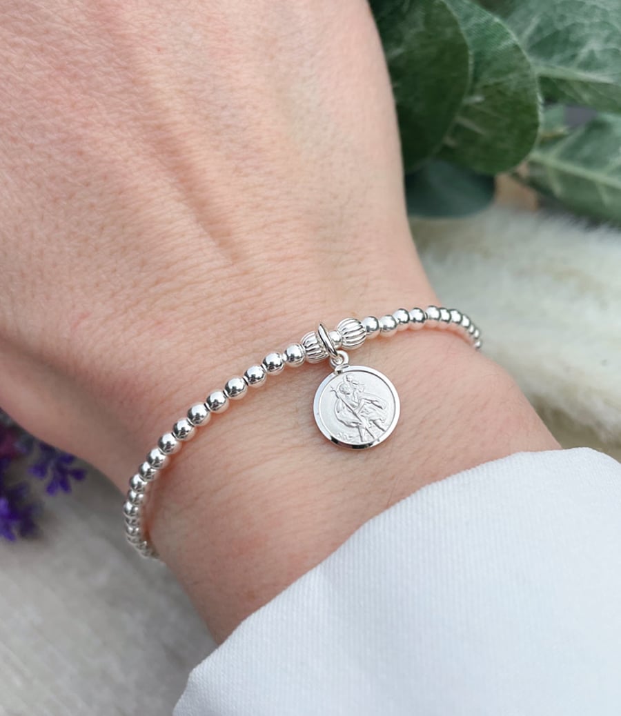 Sterling Silver Saint Christopher Bracelet