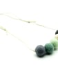 Felted bead necklace in grey, green and cream wool - Image 4