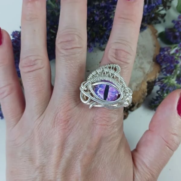 Wire Work Adjustable Dragon Eye Ring
