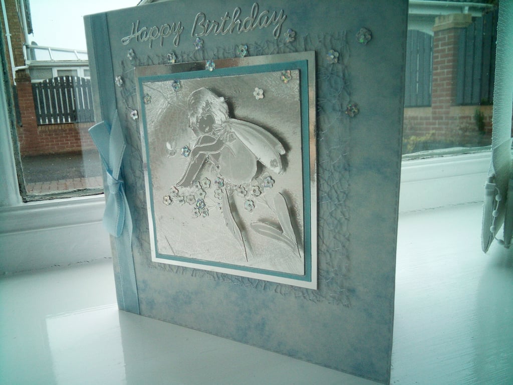 Cutey dreaming fairy decoupage birthday card