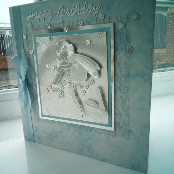 Cutey dreaming fairy decoupage birthday card