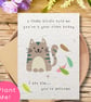Funny Cat Birthday Card With Plantable Seed Paper, Eco Friendly Card