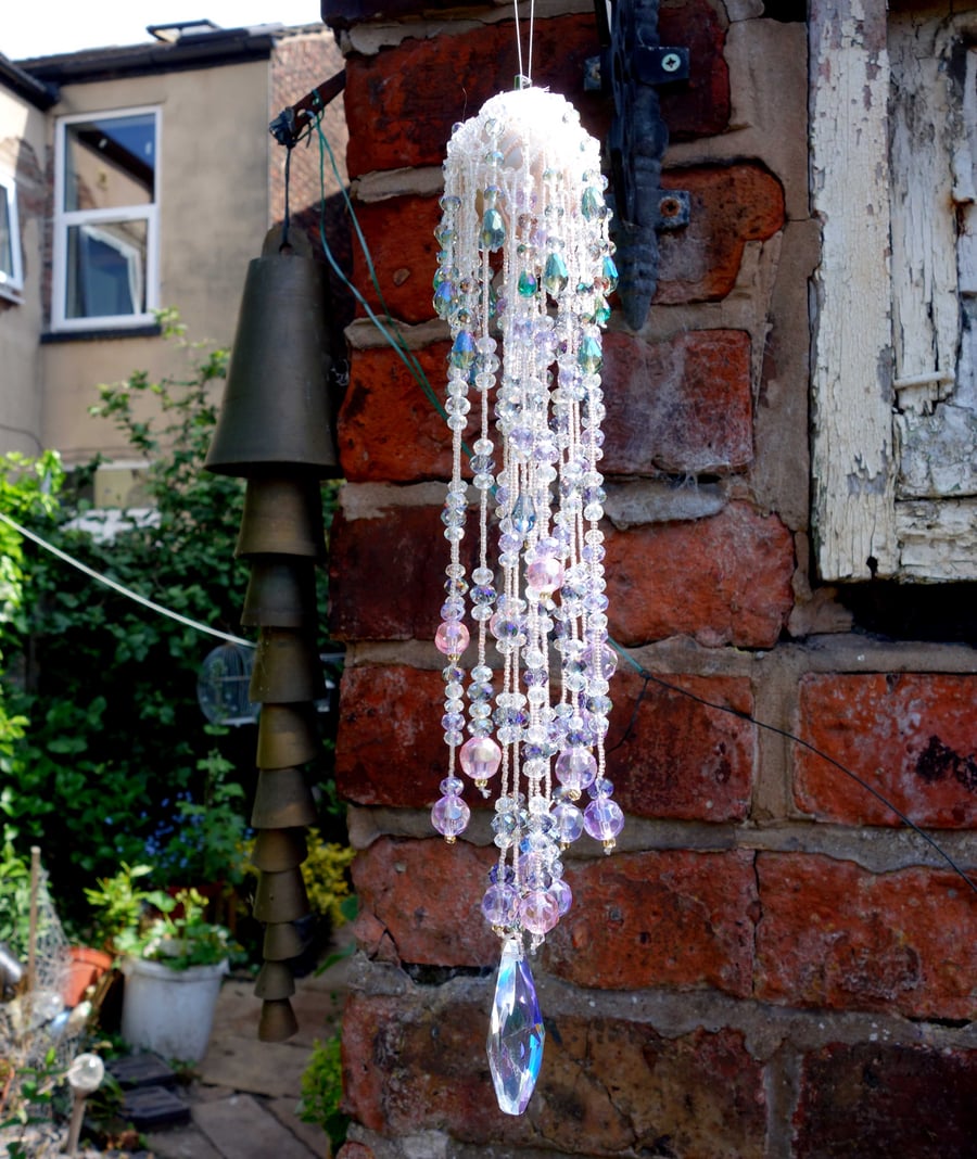 OOAK Crystal and glass  Light Catcher