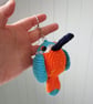 Crochet Kingfisher Keyring bag charm