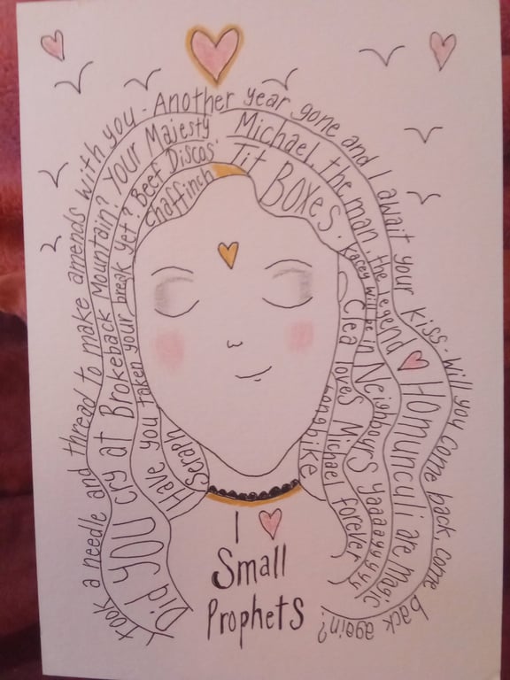 Small Prophets inspired original drawing measures 15cm by 21cm 
