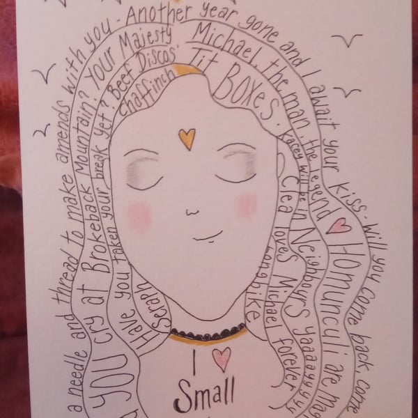Small Prophets inspired original drawing measures 15cm by 21cm 