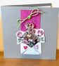 Card with 3 clip on charms, stitch markers  - Image 3