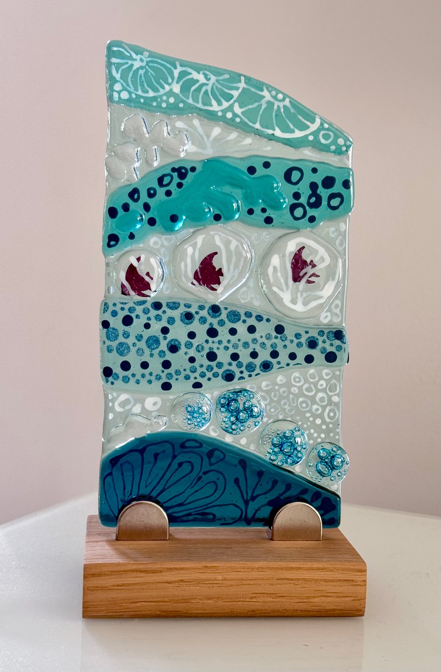  Fused glass  under the sea sculpture 