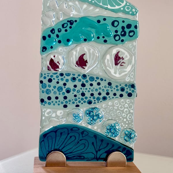  Fused glass  under the sea sculpture 