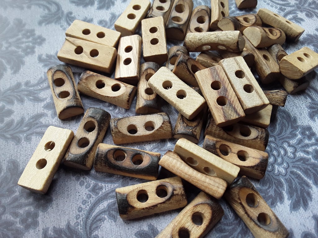 25mm  1" Burnt Wood Vintage Toggle