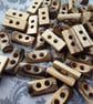 25mm  1" Burnt Wood Vintage Toggle - Image 1
