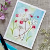 Hand painted blank card, wildflowers, all occasion card, one of a kind.