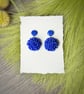 Royal Blue Hydrangea Polymer Clay Earrings
