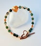 Crystal Heart Bracelet With Sunstone & Moss Agate - Handmade Gift For Her - Image 3