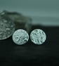 Silver Full Moon Earrings - Circle Studs - Image 1