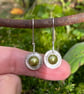 Sterling silver and green pearl earrings - Image 4